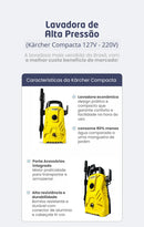 Kit Derrete Sujeira Essencial ( Lavadora de alta pressão Karcher compacta + Pistola de Alta Pressão + Snow foam + adaptador)