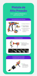 Kit Pistola de Alta Pressão Color + Snow Foam Profissional com Adaptador Lavadora
